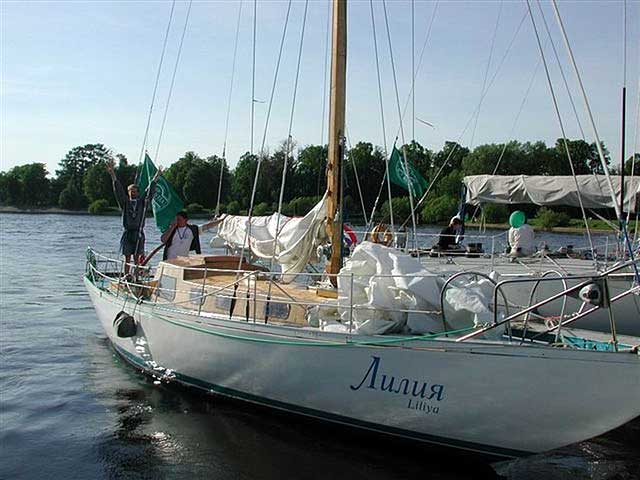 Яхта Лилия - после победы в Ахмаде